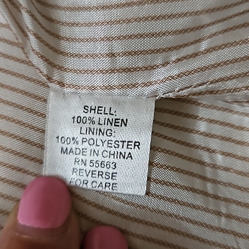 For Cynthia 100% Linen Blazer Fully Lined Classic Small - Picture 9 of 12